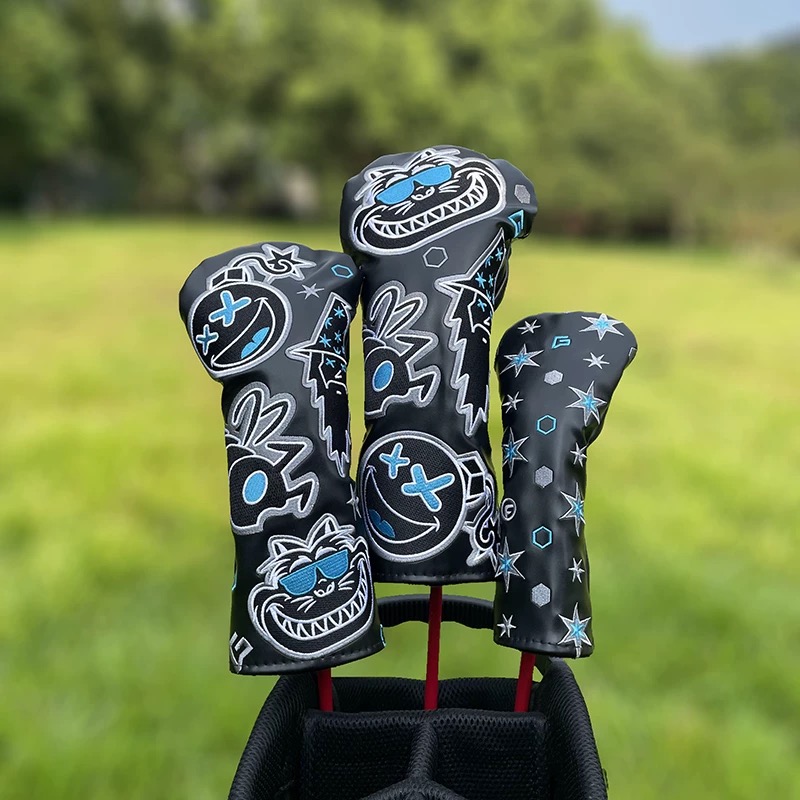 Golf Club Headcovers Wizard Bug Cats Fashion cut Driver Fairway Hybrid Cover Waterproof Protector Set Soft Durable Golf headCovers