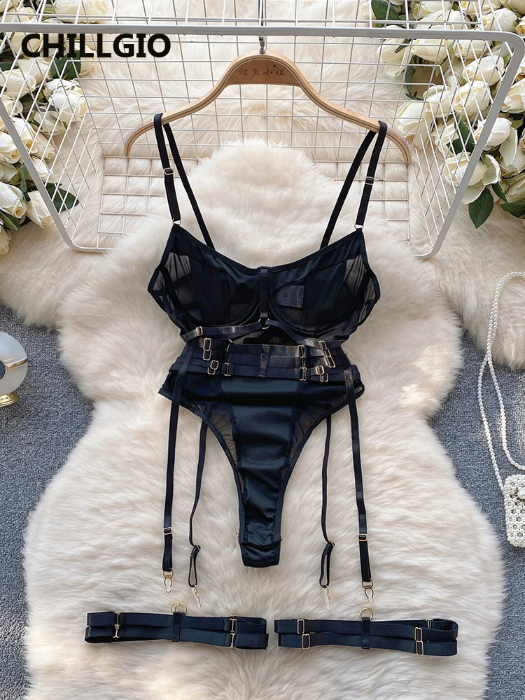 CHILLGIO Womens Lace Tight Underwear Fashion Tight One Piece Combination Tight jumpsuit Thin Sexy Fashion Intimate Mesh jumpsuit 250225