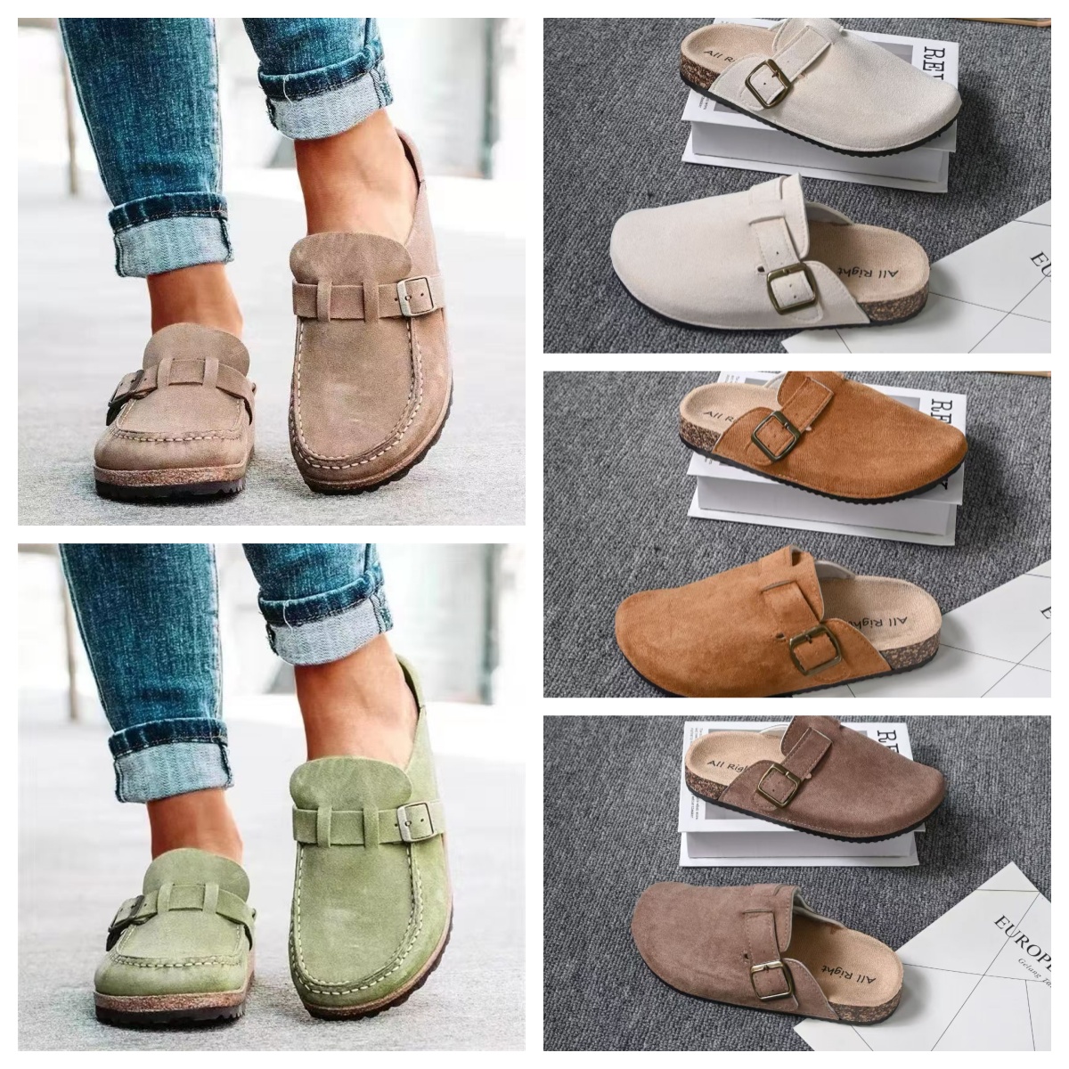 Designer slides Cosy Wom Calfskin Clogs Dim Letter Slippers Flat Mules Platform Sandals Fashion Slide Shoes Summer Outdoor Beach sandals famous designer