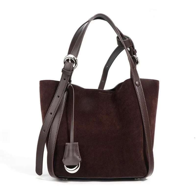 Genuine Leather Coffe Tote Large Capacity Vegetable Basket Bucket Bag Designer Shoulder Corssbody Bags For Women Red