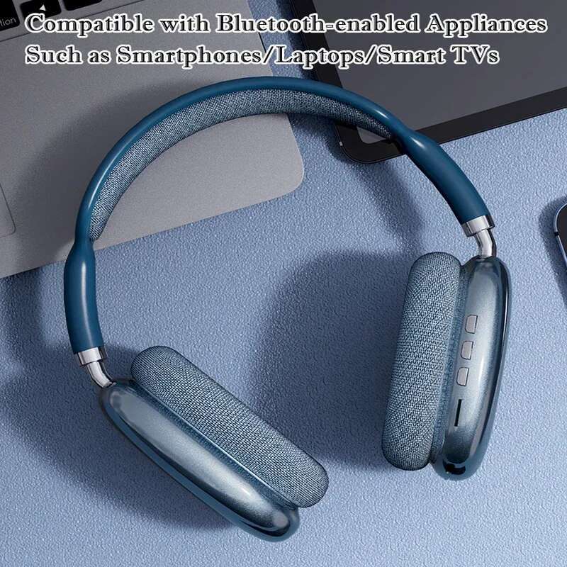 New P9 Wireless Bluetooth Headphones Noise Cancelg with Microphone Pods Over Ear Sports Gaming Headset for Mobile accessories Cell phone