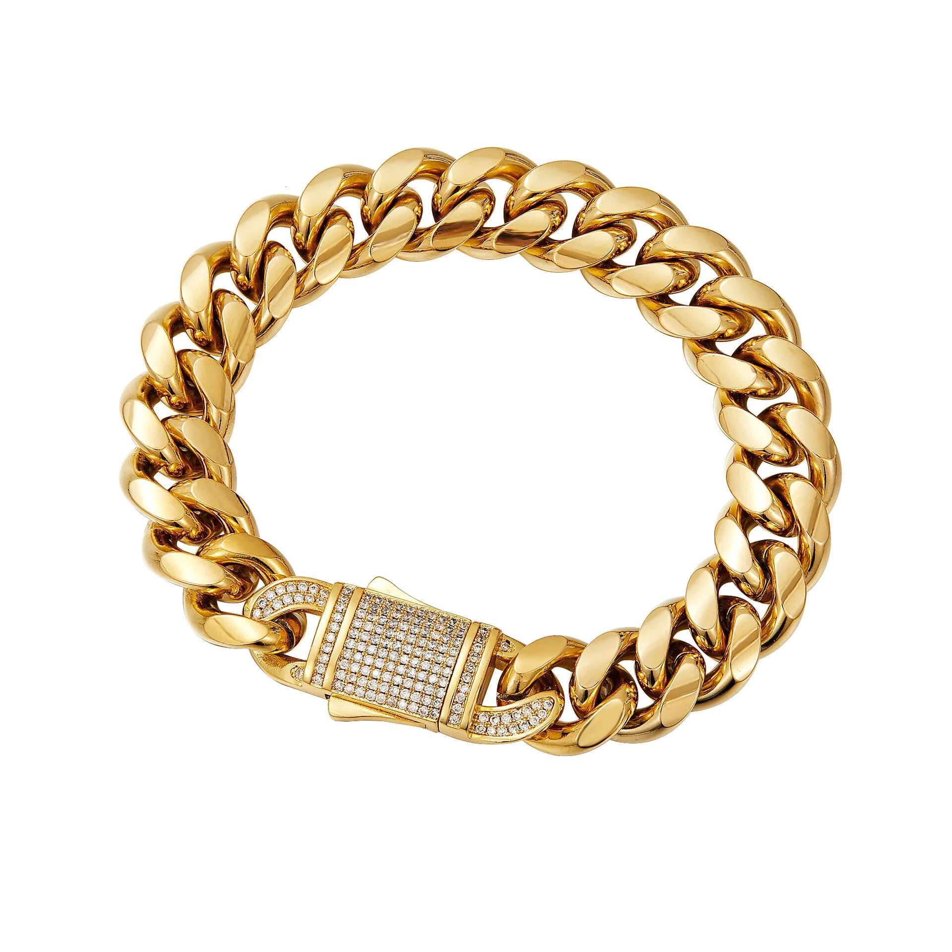6mm Wide New Arrival Men Women's Miami Curb Chain Necklace or Bracelet Gold Color Stainless Steel Jewelry