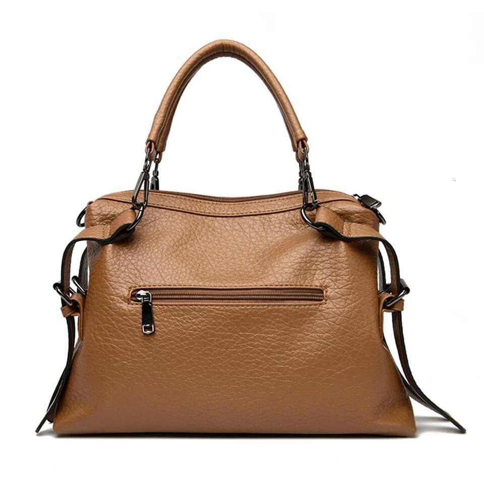Vintage Famous Brand Soft Leather Handbag Large Capacity Tote Bag Women's Shoulder Crossbody Bags