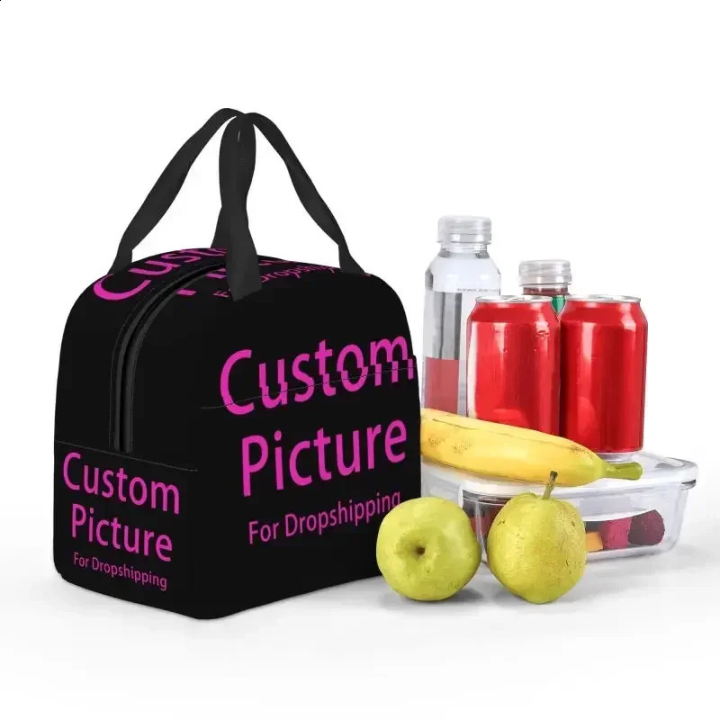 Personalized Custom Po Insulated Lunch Box DIY Print Reusable Warm Cooler Thermal Lunch Bag Picnic Container Tote Bags 250228