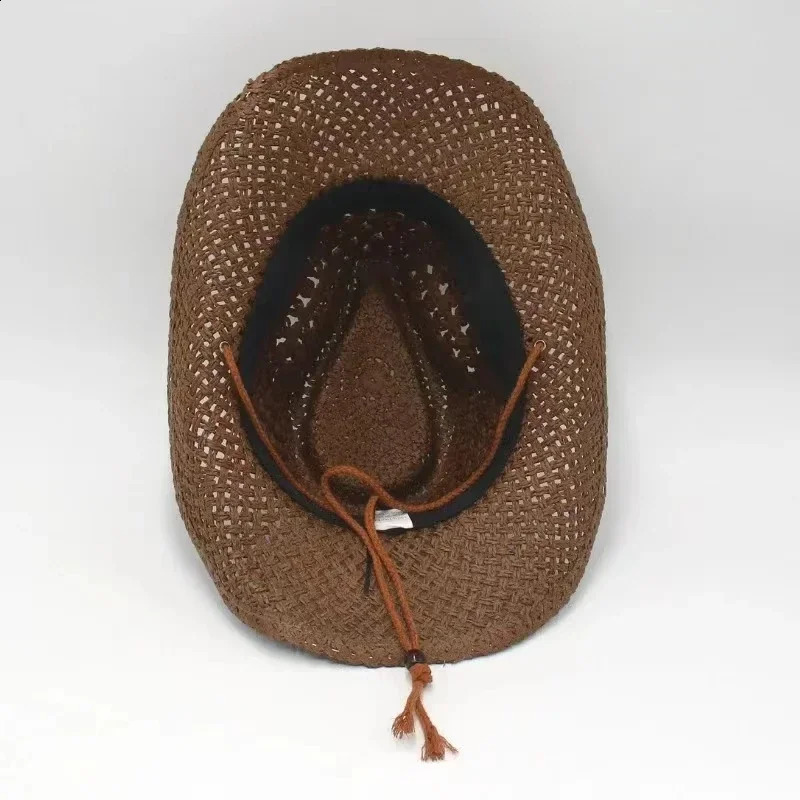 Vintage Western Cowboy Sun Hats Men Women Straw-Hat Outdoor Travel Ethnic Style Gift UV Protection Cap Chapeau Beach Caps 250227