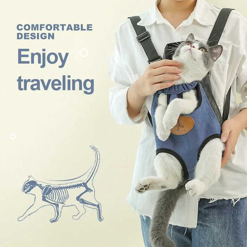 Pet Cat Carrier Bags Breathable Outdoor Pet Carriers Small Dog Cat Backpack Fashion Travel Pet Bag Transport Puppy Carrier 250205