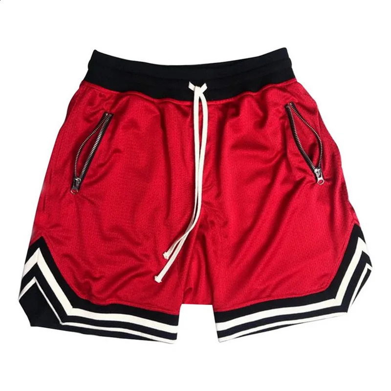 2024 Mens Mesh Shorts Quick Dry Gym Summer Sports Basketball Fitness Joggers Zipper Casual Male Short Pants Wholesale 250226