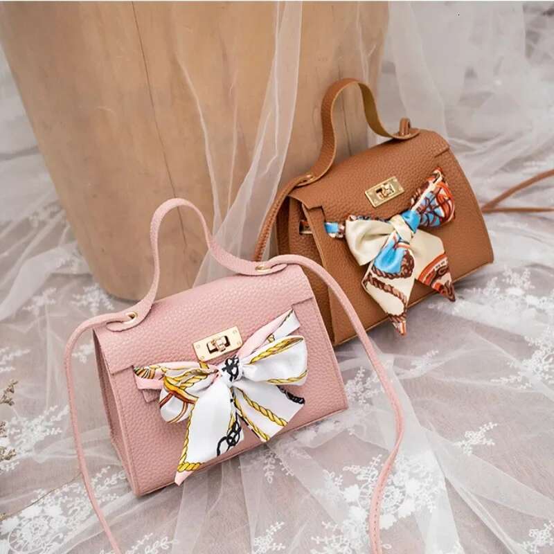 2025 New Women's Ribbon PU Leather Bow Decoration Mini Flip Cover Handbag Women's Fashion Single Shoulder Bag Crossbody Bag Handbag