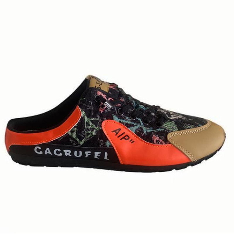 Baotou half support shoes men 2025 cross-border explosive cloth breathable heelless outdoor casual shoes a slip-on lazy Slipper