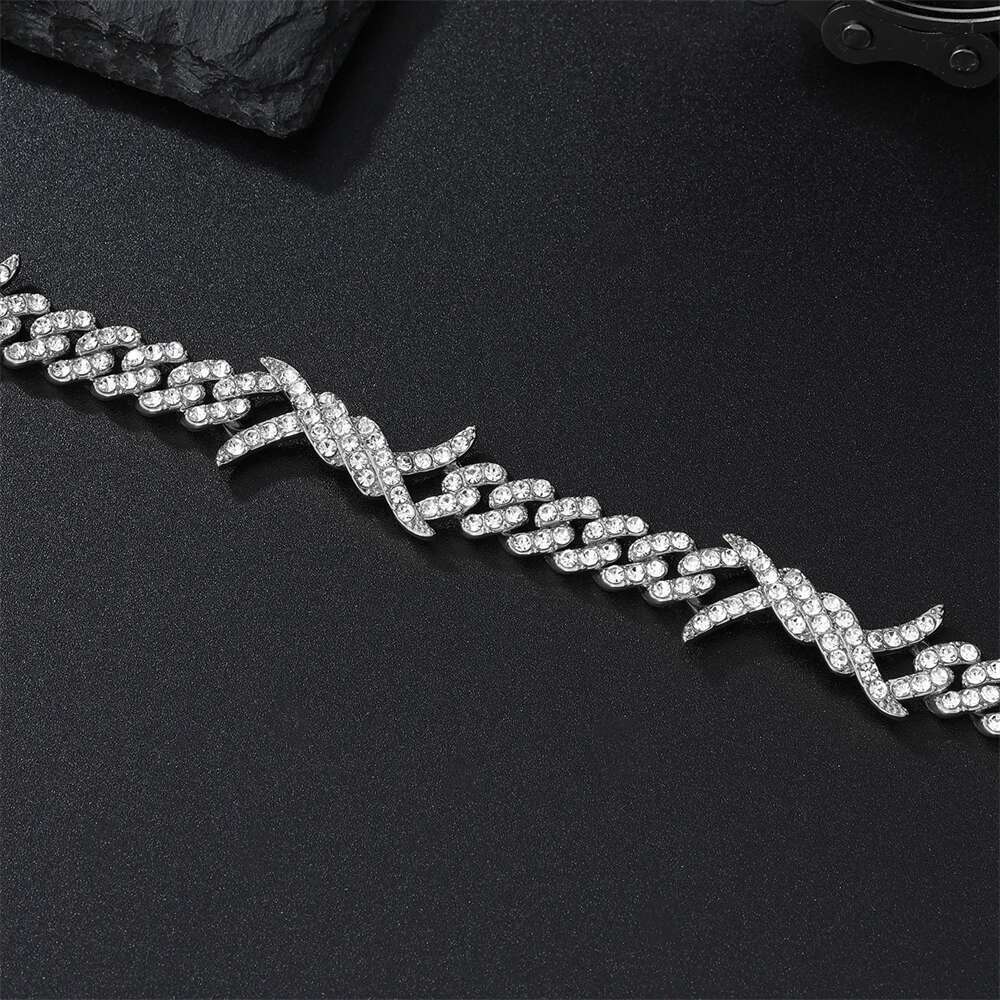 Hip Pop 15MM Thorns Cuban For Men Women Gold/Sier Color Copper Full Of Iced Out Cubic Zircon Necklace Fashion Jewelry