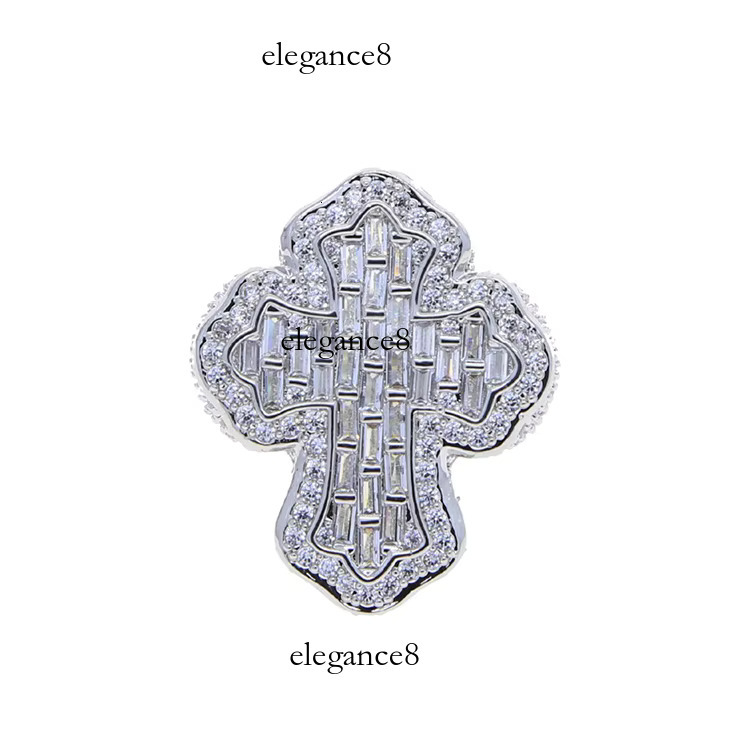 New Boutique Cross Thick Hip Hop Moissanite Men's Ring