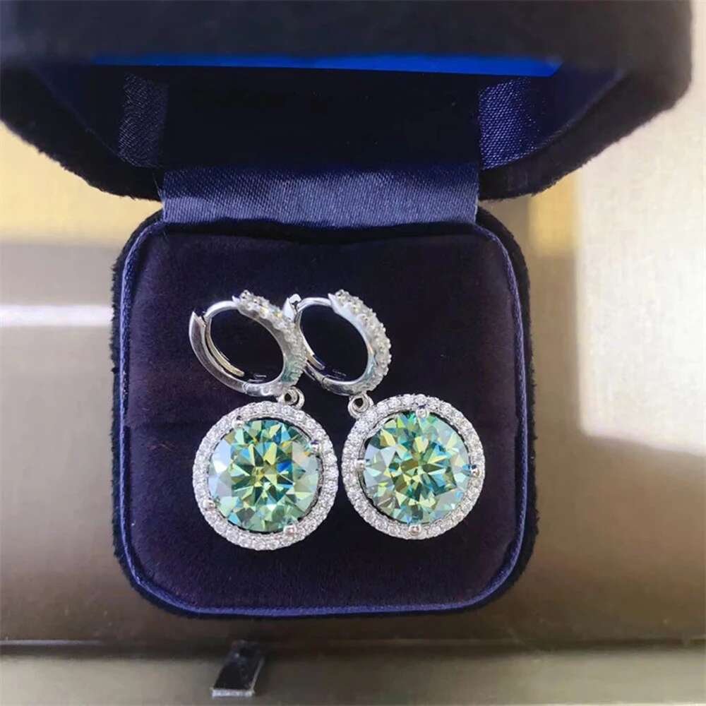 0.5-5CT Moissanite Drop Earrings For Women D Color VVS Lab S Sier Dangle Earring With Certificate Pass Dia Test