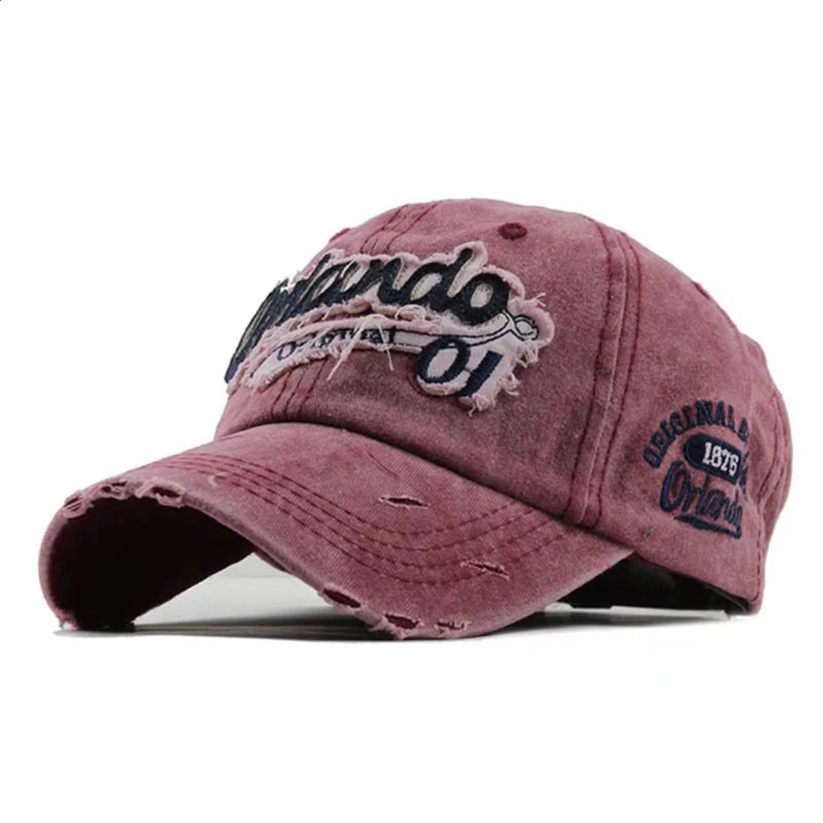 Unisex Orlando 01 letter embroidered washed baseball cap spring and autumn outdoor adjustable casual sun protection 250228