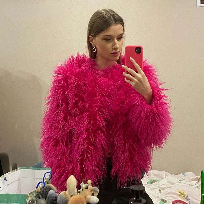 Women Faux Vintage Solid Loose Warm Flurry Coats Autumn Winter Lady Fashion Thick Streetwear Fur Jacket