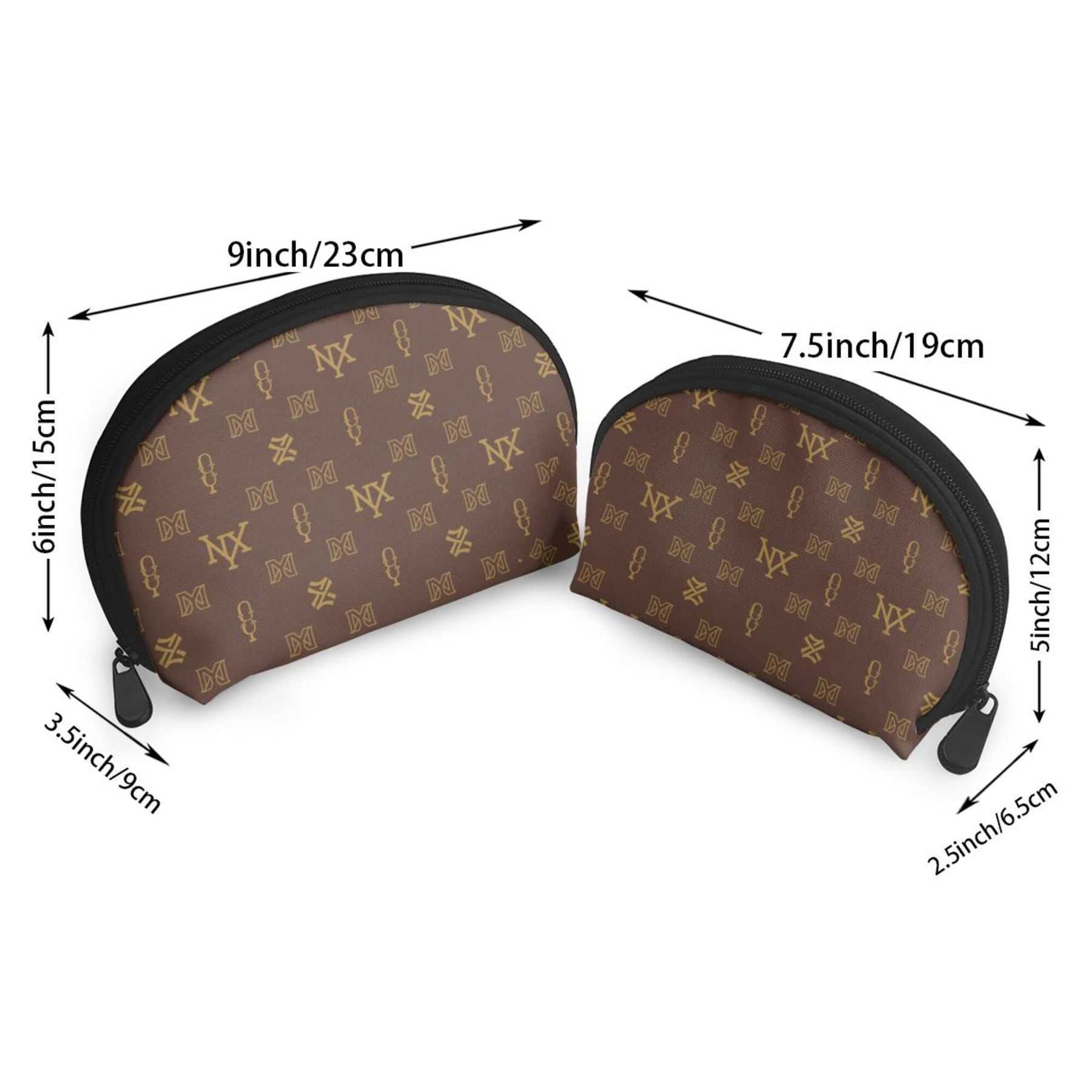NXY Womens Designer MakeUp Bag Luxury Brown Cosmetic Bag Zipper Toiletry Bags Cases Ladies Fashion Cosmetic Pouch Make Up Box
