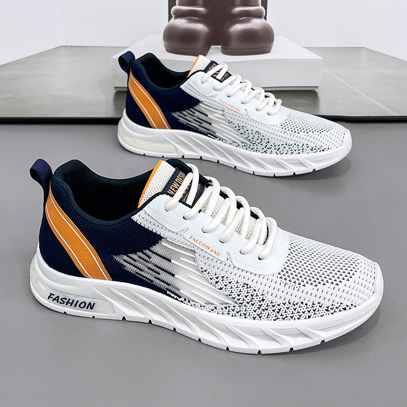 Flyknit Men's Fashion 2025 New Summer Breathable Casual Mesh Running Shoes Training Men's Step Soft Bottom Sports Shoes