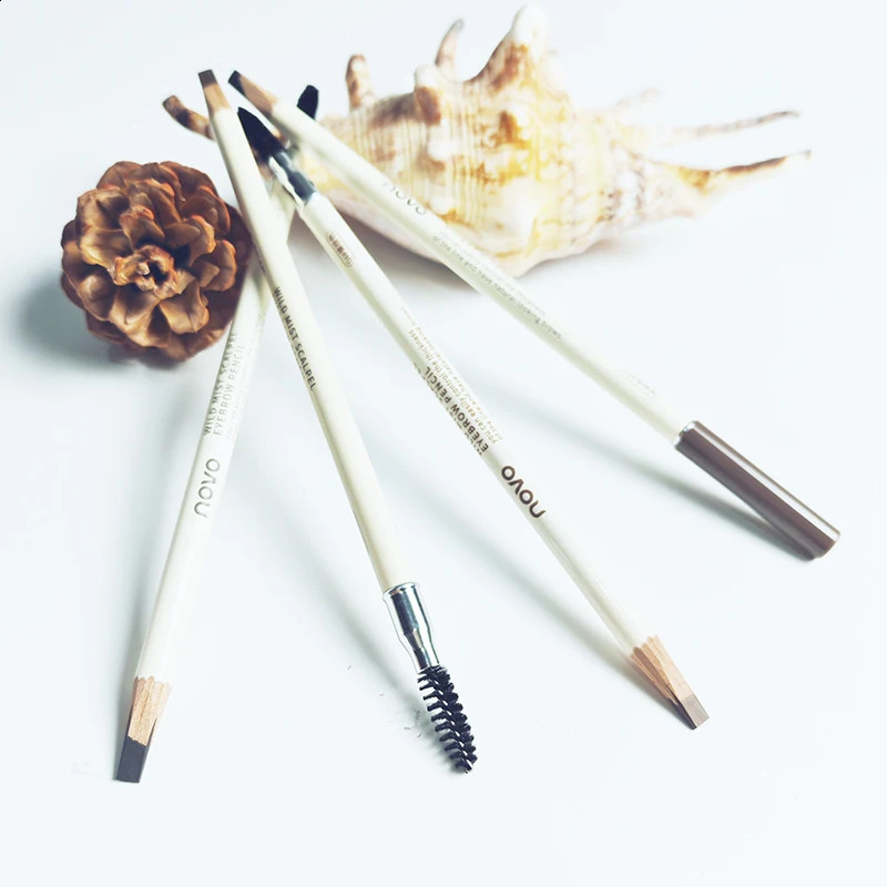 Novo Eyebrow Pencil Waterproof Long Lasting Natural Matte Brown Tint Shade Eyebrows Brush Makeup Beauty Cosmetics 250222