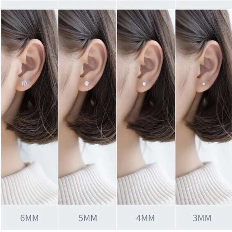 Real 0.5-1 Carat D Color Moissanite Stud Earrings For Women Top Quality 100% Sterg Sier Sparkg Wedding Jewelry