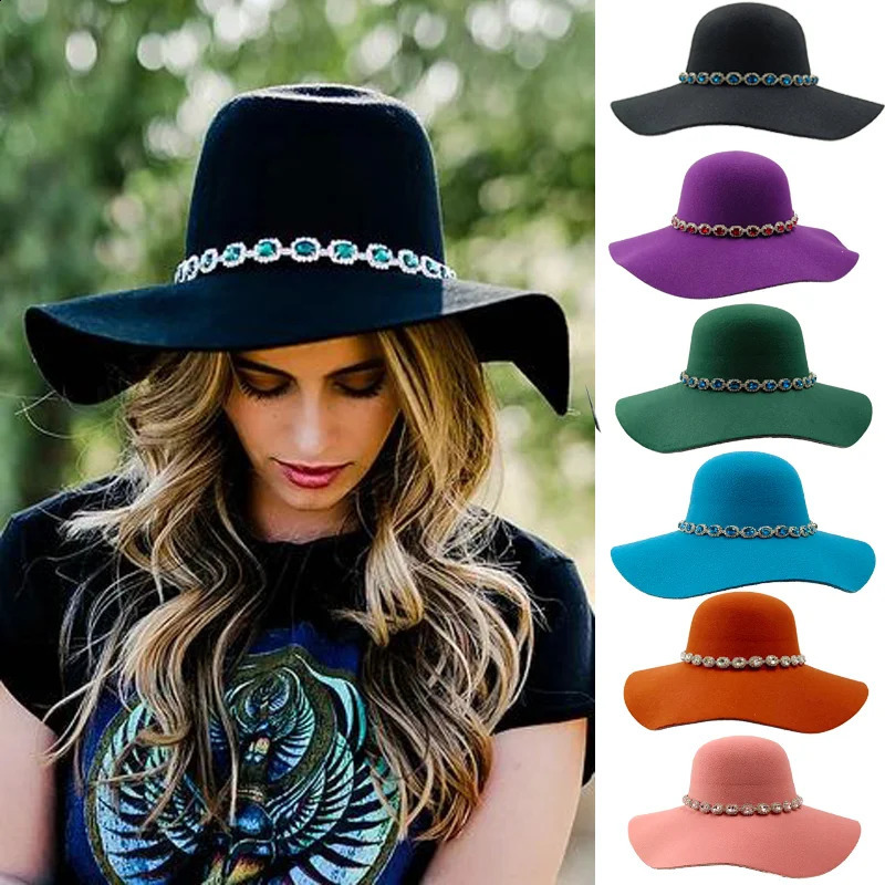 Womens Sunhat Retro Womens Wide Size Fedora Hat Leisure Summer Beach Travel Plush Sunhat Gift Women Bucket Hat 250228