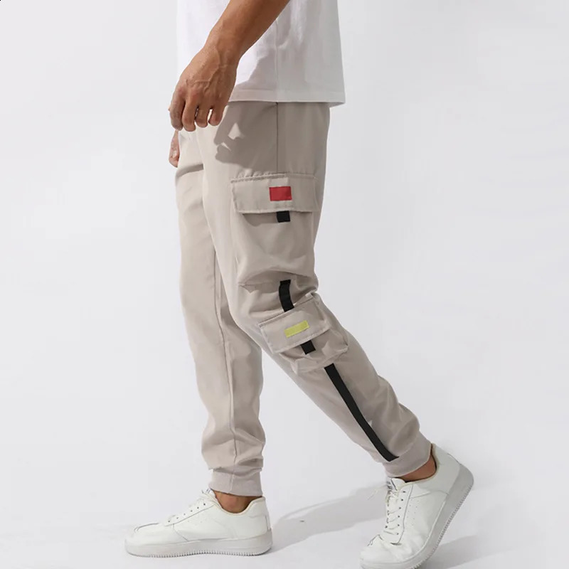 Mens Casual Cargo Pants Sports Jogger Gym Fitness Multi-pocket Trousers Hip Hop Streetwear Running Workout Sweatpant Trackpants 250228