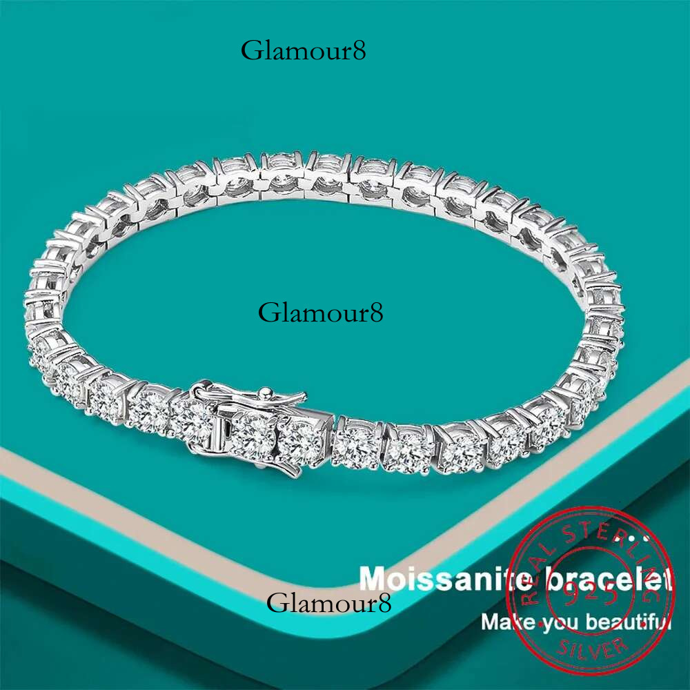 D VVS1 Moissanite Tennis Bracelet Original s Sterg Sier Plated White Gold with GRA Bracelets for Women Man