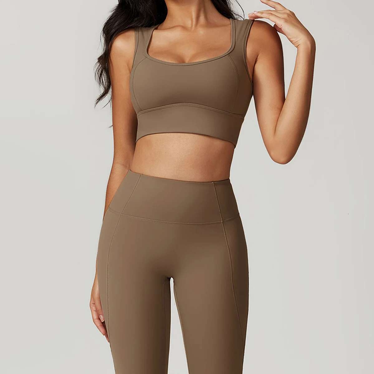 Yoga 2 Piece Women Workout Bra Cropped Sexy Tight-Fitting Sports Set High Waist Gym Flares Legging Fiess Wear 8793