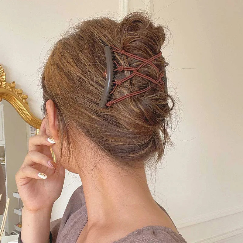 Vintage Creative Magic Hair Comb Double Row Elastic Disc Clip For Women Headwear Fashion 250218