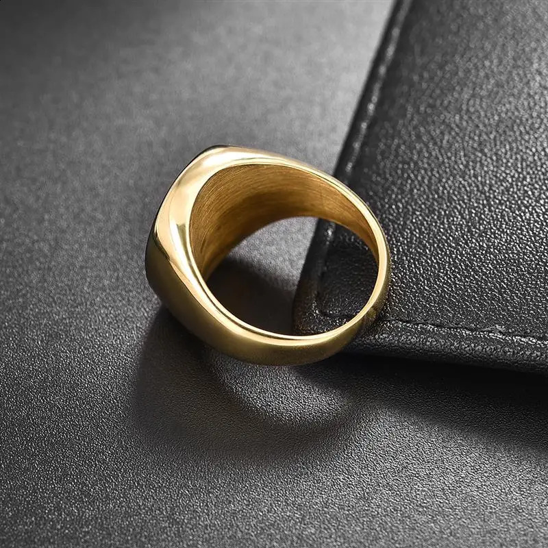 High Quality Stainless Steel Ring Punk Rock Signet Ring For Men Fashion Jewelry Wedding Gift Wholesale Drop 250227