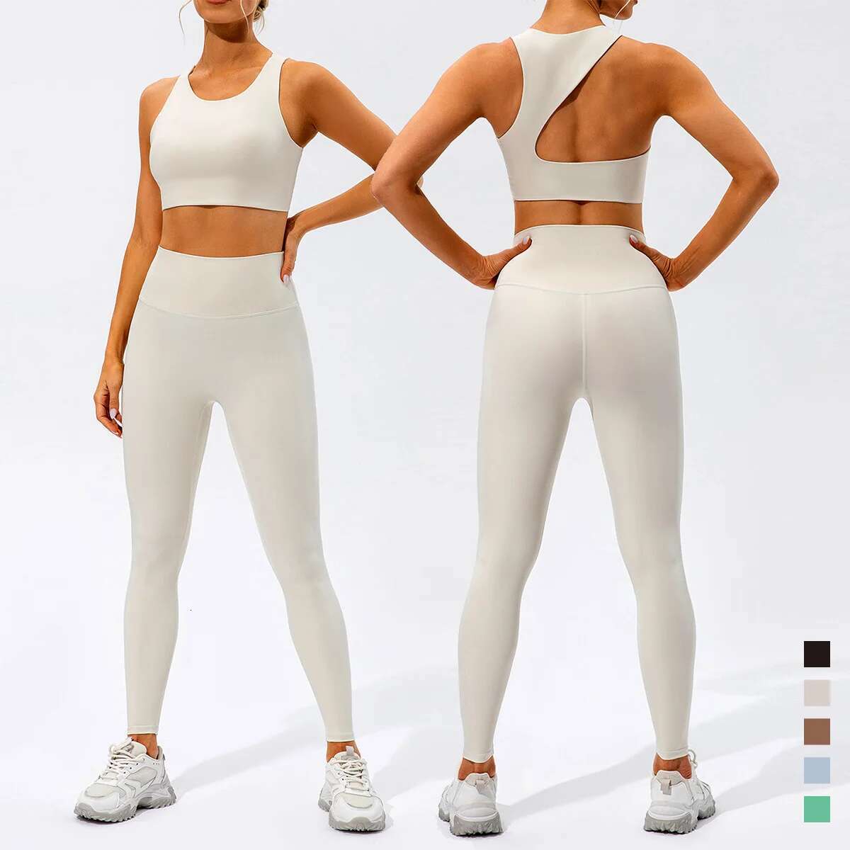 Women Yoga Set 2 Piece Workout Sportswear Gym Clothing Fiess Crop Top Waist Push Up Leggings High Quality Sports Suits
