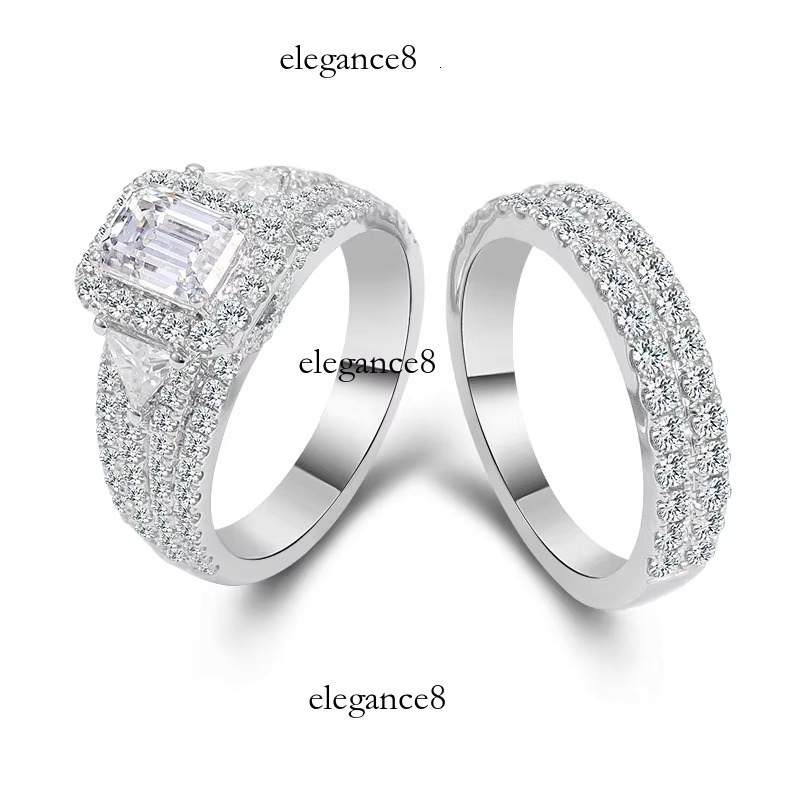 Spodumene wedding set, bridal engagement ring, pure sier gold-plated women's ring