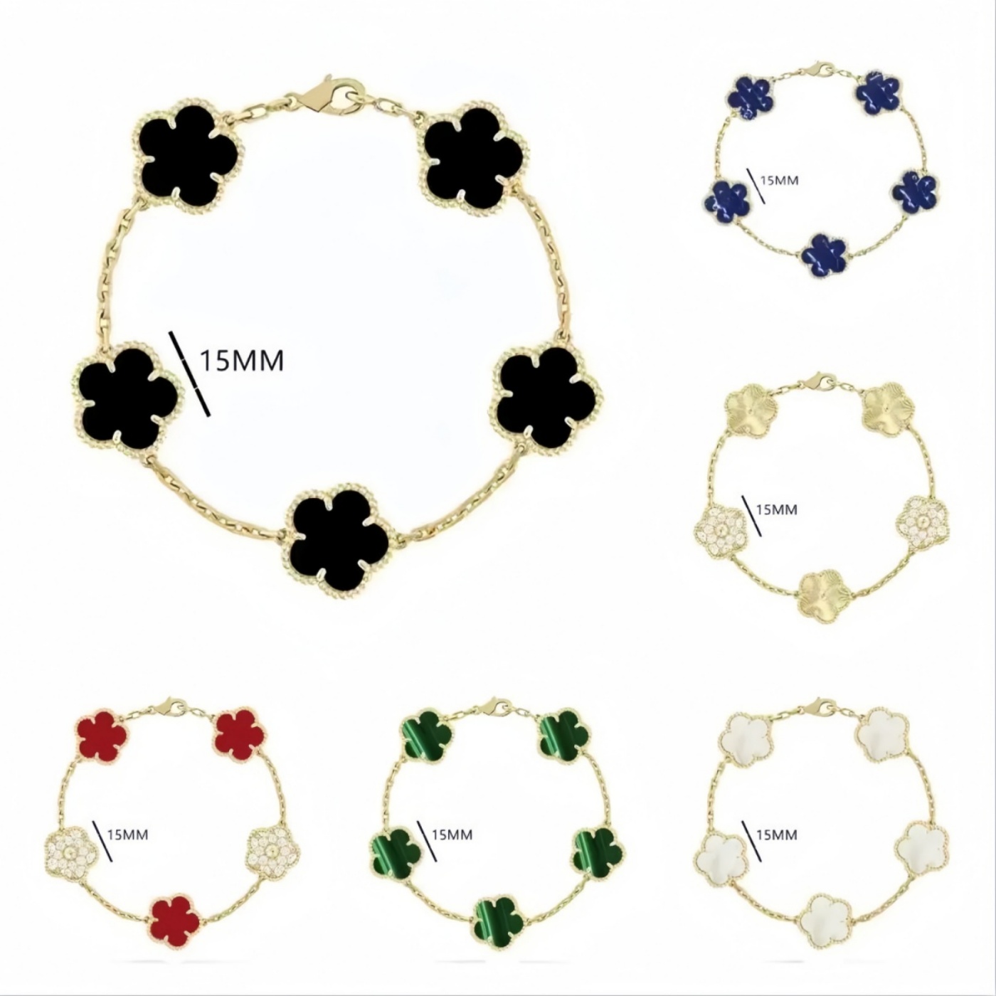 Luxury 4 Four Leaf Clover Bracelet Designer Women Mother-of-Pearl Jewelry Anniversary Silver Gold Symbol of Lock Alhambra Collection Gift Flower Bracelets Bangle