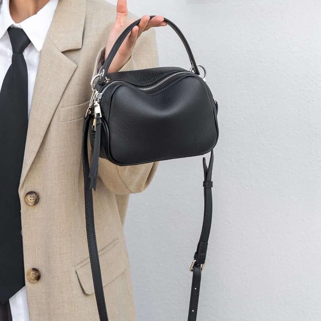Genuine Leather Women's Small Square Bag Simple And Fashionable Top-level Cowhide Shoulder Bag Fashionable Women's Handbag
