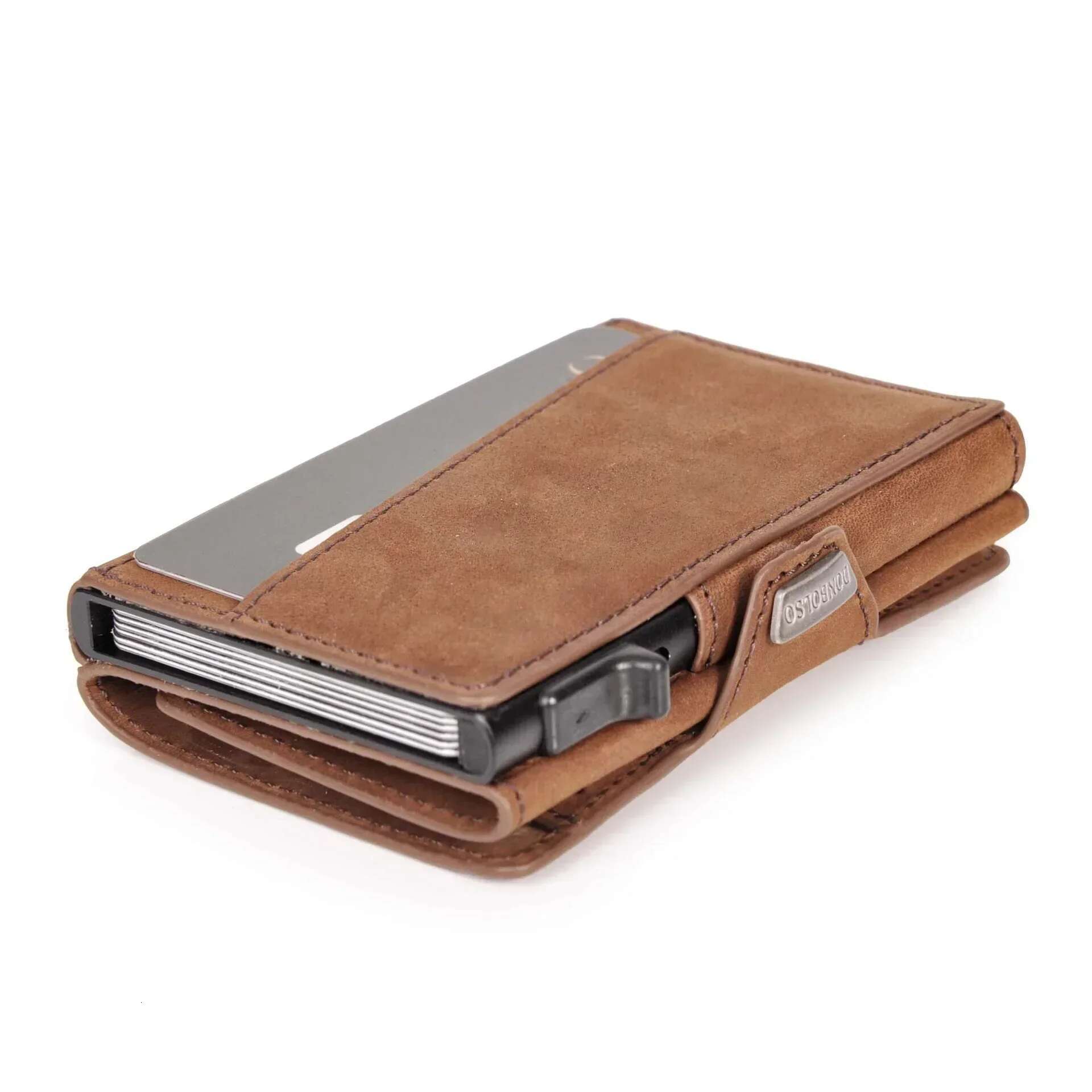 Pop Up Multi Slot RFID Card Holder Real Cow With Compartment Paper Currency Male And Female Coins Designer Wallet