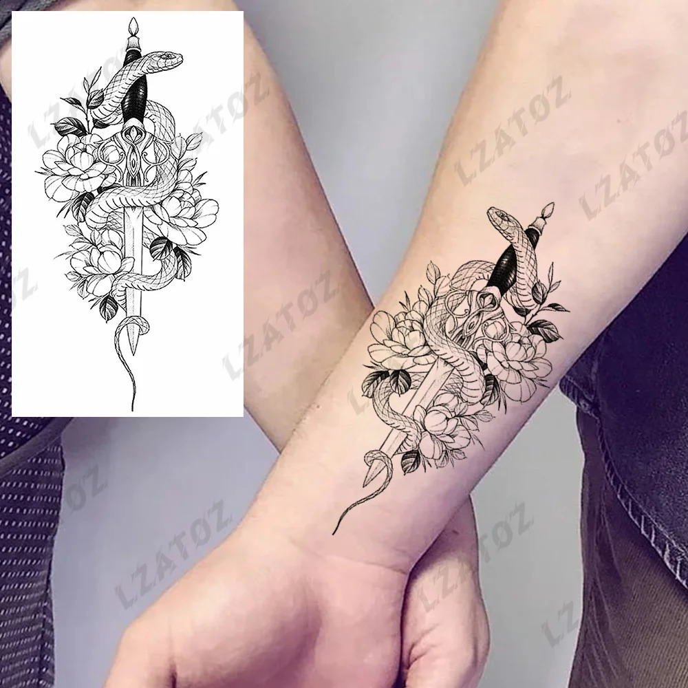Realistic Scorpion Animal Temporary Tattoos For Men Adults Lion Butterfly Wolf Snake Tattoo Sticker Hand Washable 250219