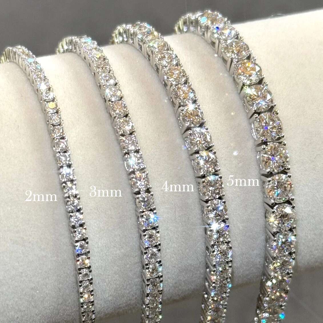 S Moissanite Tennis Bracelet, Multiple Sizes, 2mm/3mm/4mm/5mm, Classic Design