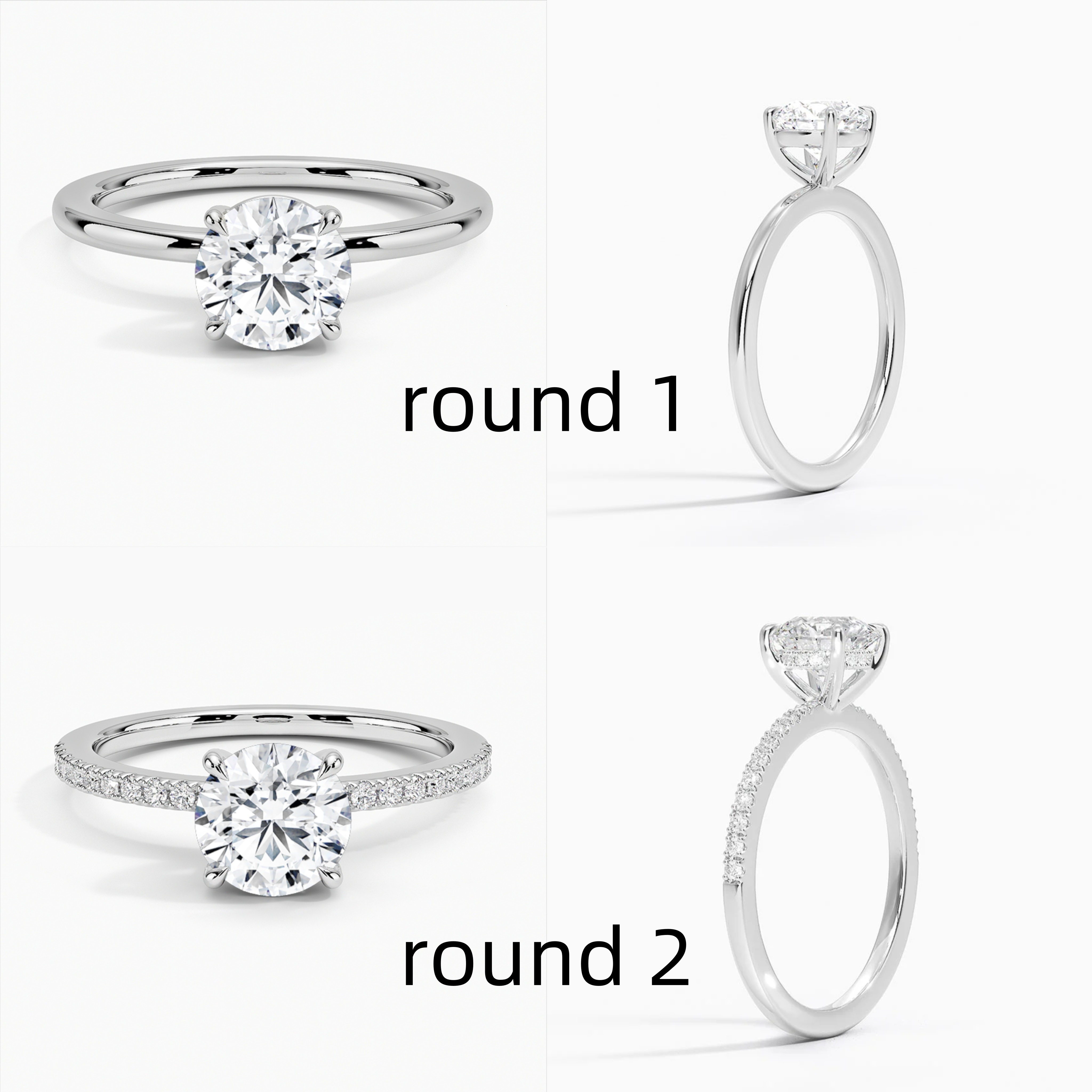 IGI 1CT DEF VS VVS2 Different Main Gemstone Designs Fine 14k White Gold Lab Grown Diamonds Jewelry Rings