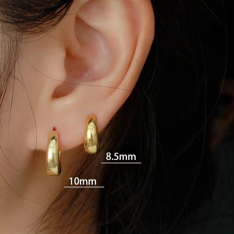 Trumium Solid 925 Sterling Silver Vintage Earrings Gold Water Drop Ear Buckle Metal Style Earrings Personalized Prevent Allergy 250228