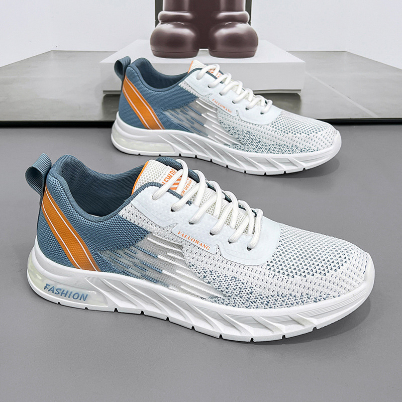Flyknit Men's Fashion 2025 New Summer Breathable Casual Mesh Running Shoes Training Men's Step Soft Bottom Sports Shoes