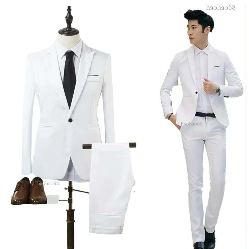 Mens Blazerpants Formal 2Pcsset Blazer Jackets Coat Pants Tuxedos Wedding Slim Business Dress Suit Clothing For Man 2