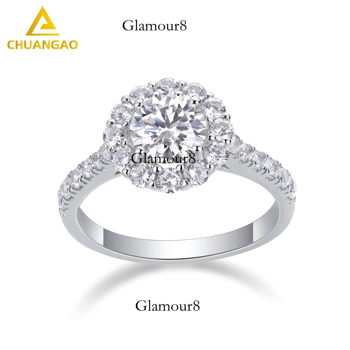 Silica set hip-hop silica ring, sier engagement ring