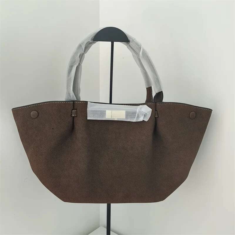 Design Autumn Winter Large Capacity Scrub Faux Suede Tote High Quality Pleated Leather Daily Commuter Shoulder Bag