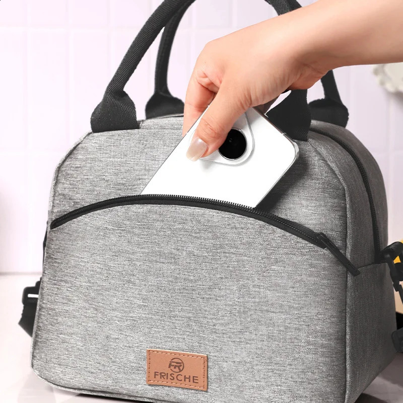 Lunch bag with shoulder strap handle cooler bag womens portable food bag work student lunch box freezer bag 250228