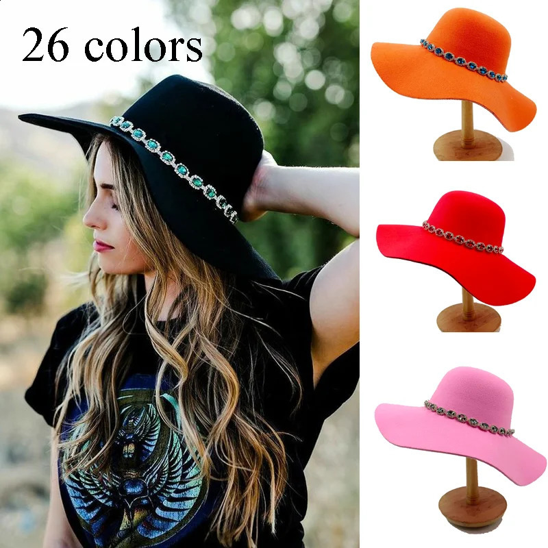 Womens Sunhat Retro Womens Wide Size Fedora Hat Leisure Summer Beach Travel Plush Sunhat Gift Women Bucket Hat 250228