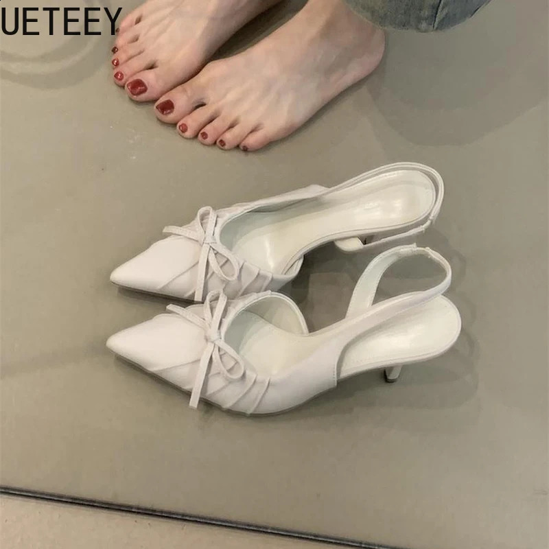 Summer High Heel Women Sandals Fashion Pointed Toe Singbacks Shoes Style Banquet Party Dress Sandals Shoes 250228