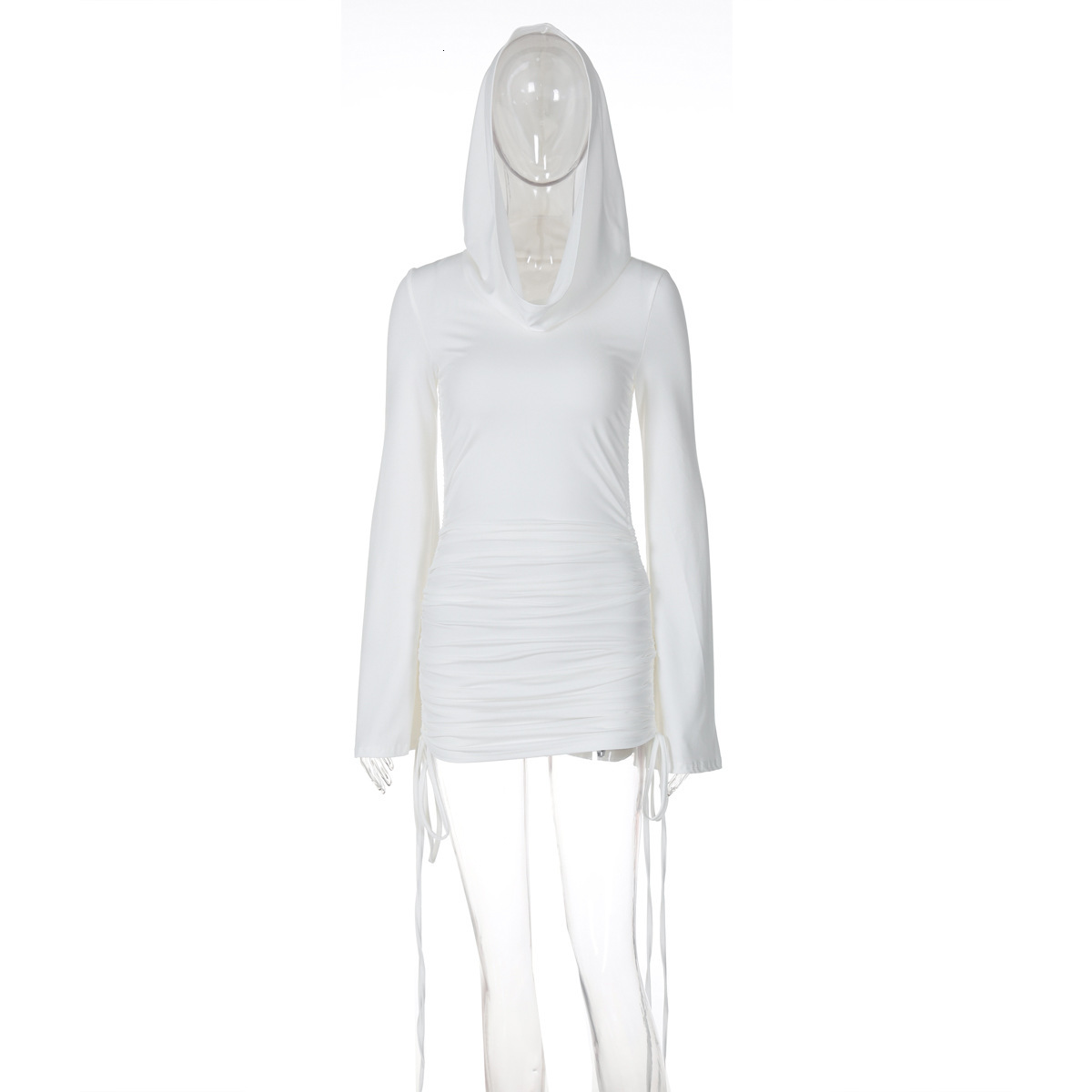 Hot Selling Women's Clothing New4 Autumn New Product Fashionable And Sexy Slim Fit Drawstring Hooded Hip Hugging Dress For Women