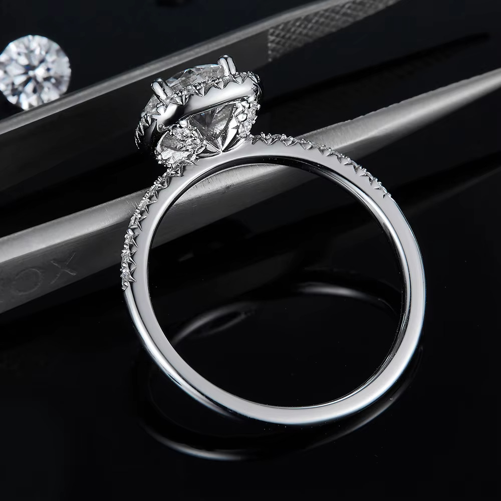 Moissanite Wedding Promise for Women Gold Plated Sterg Sier Rings Wholesale
