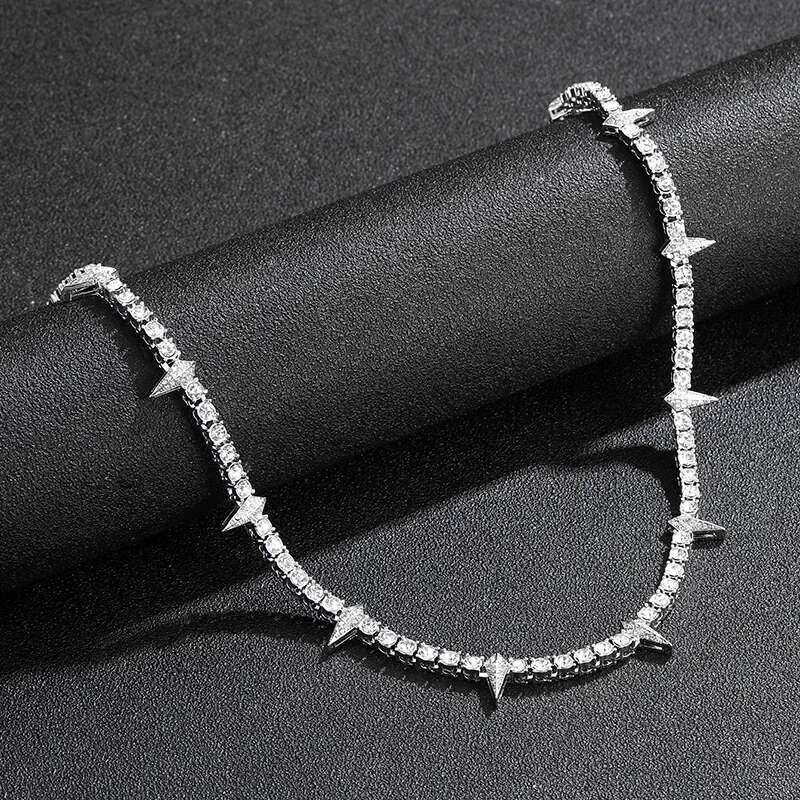 4MM Tennis Chain Dropwater Shape Iced Out Rhies Bg Necklaces For Men Women Hiphop Choker gift men necklace