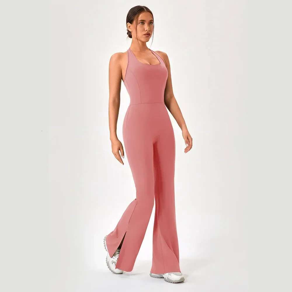 Flared Jumpsuits Women Sportswear Sports Overalls 2024 Tracksuit Woman Gym Set Ropa De Yoga Clothes Monos Largos Green Black XXL