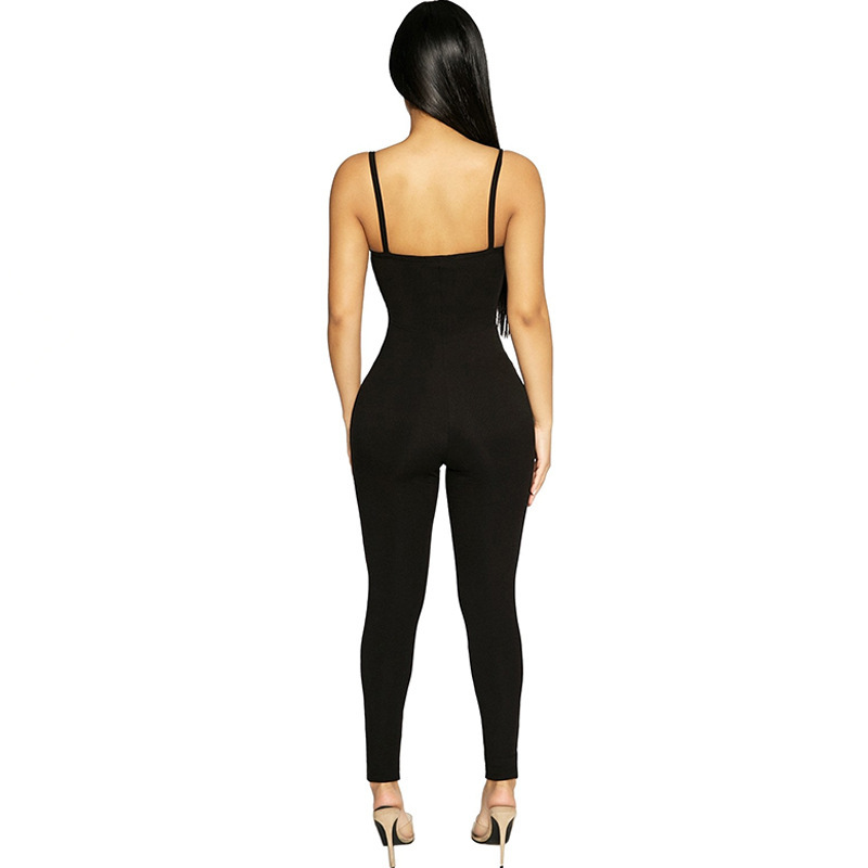 Women's New New Summer Fashion Solid Color Slim Fit Camisole Jumpsuit For Women