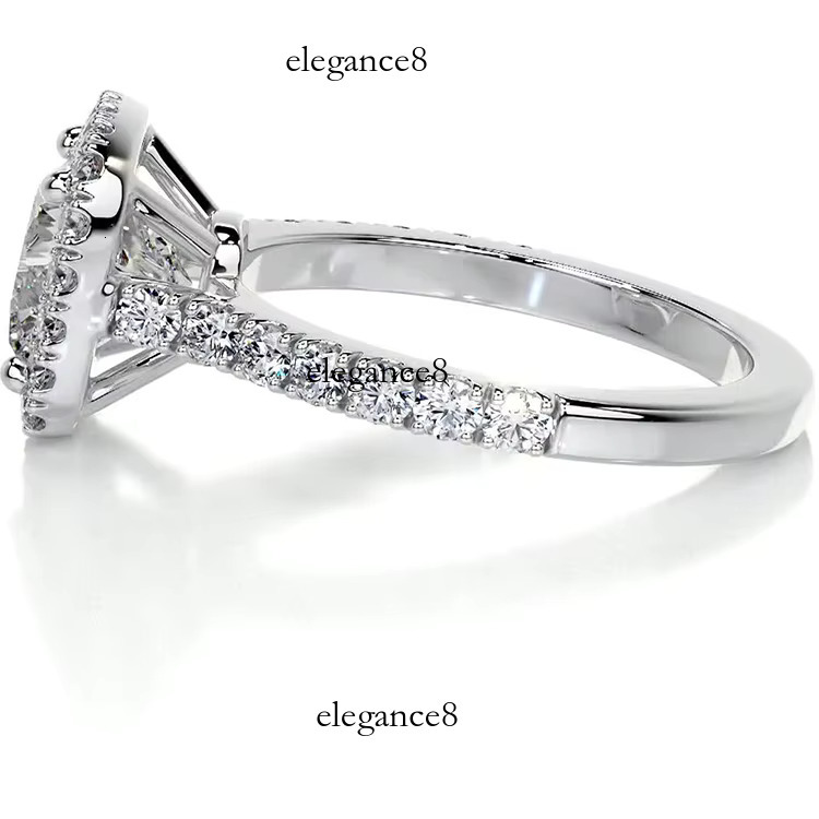 SGARIT boutique jewelry 10K 14K white gold 2.5 cushion halo paving inlaid pyroxene engagement ring